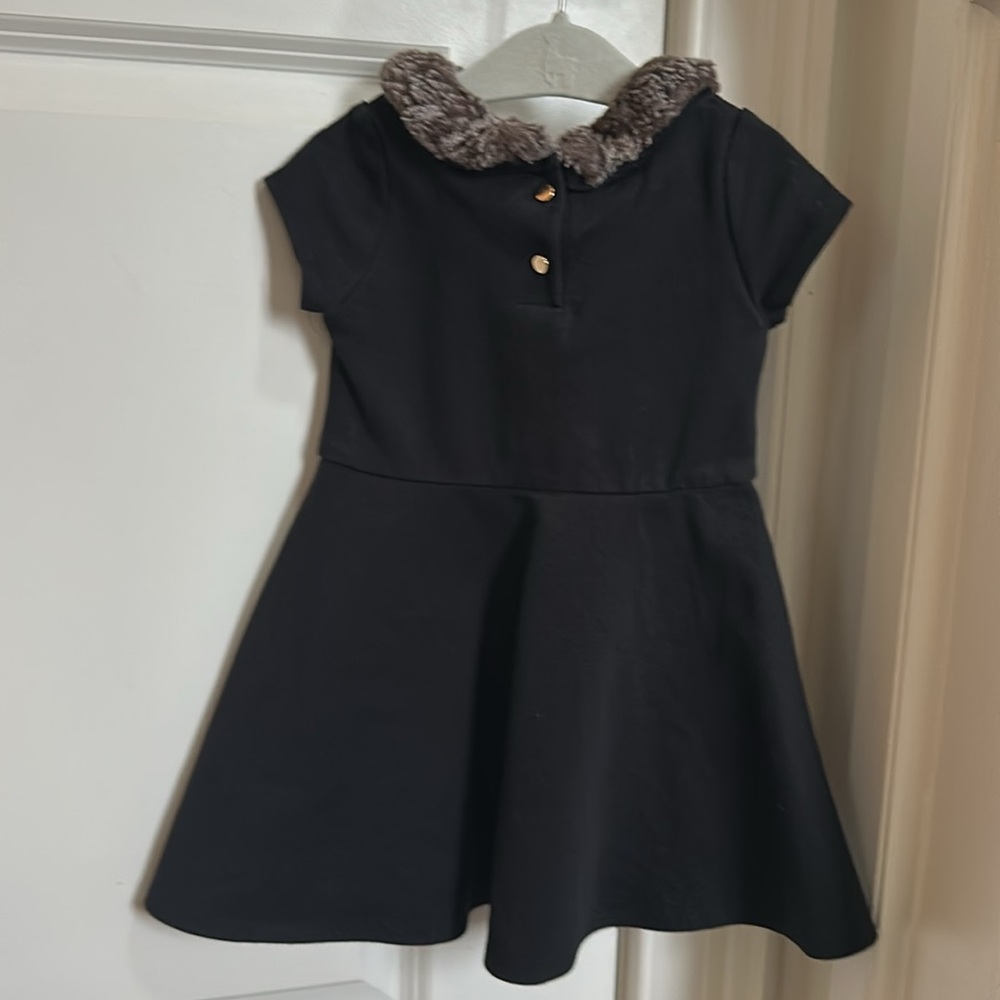 Hope and Henry Fit and Flare Ponte Dress With Faux Fur Collar Size 18-24 months - Picture 3 of 3